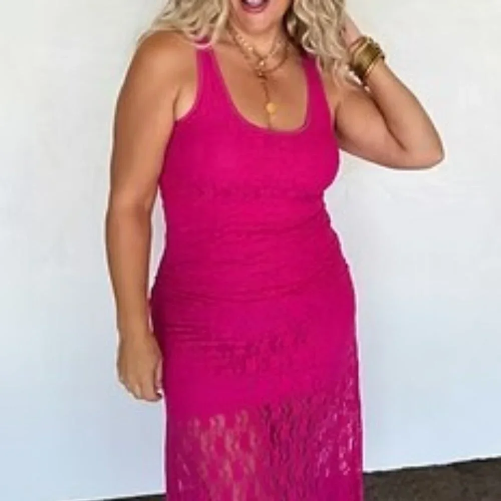 Pink Lace Dress - Picture 1 of 6